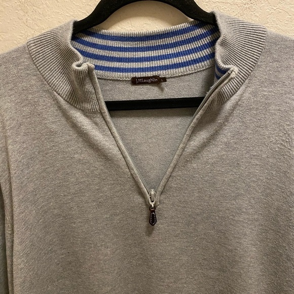 J. McLaughlin Grey Men's Quarter Zip Knit Sweater Size L - Picture 3 of 9